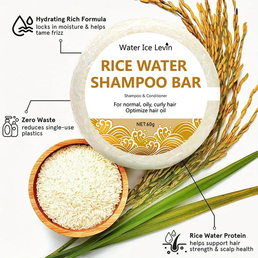 Organic Rice Shampoo Soap Bar Oil Free Conditioning Soap Rice Water Protein Nourishing Anti-loss Hair Hair Growth Soap Bar 60g