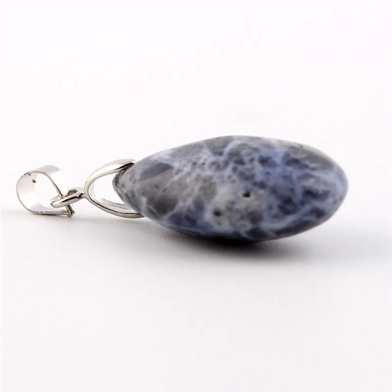 Assorted Natural Stone Water Drop Pendants Pendulum Crystal Fluorite Opalite obsidian Chakra Healing Reiki Beads