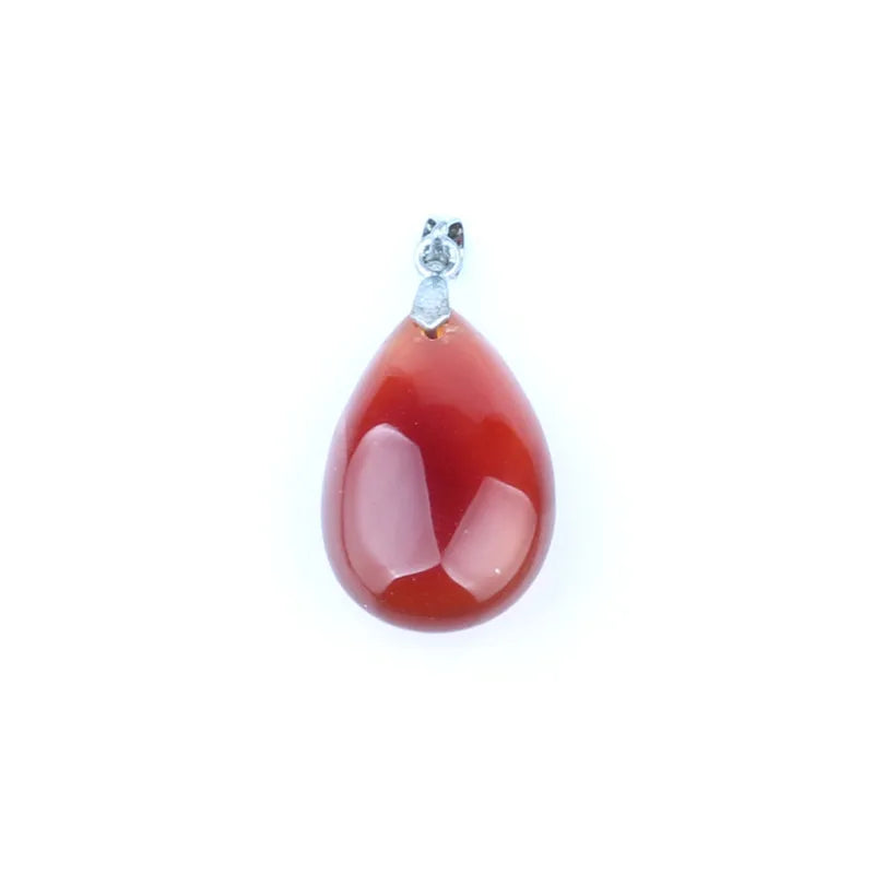 Assorted Natural Stone Water Drop Pendants Pendulum Crystal Fluorite Opalite obsidian Chakra Healing Reiki Beads