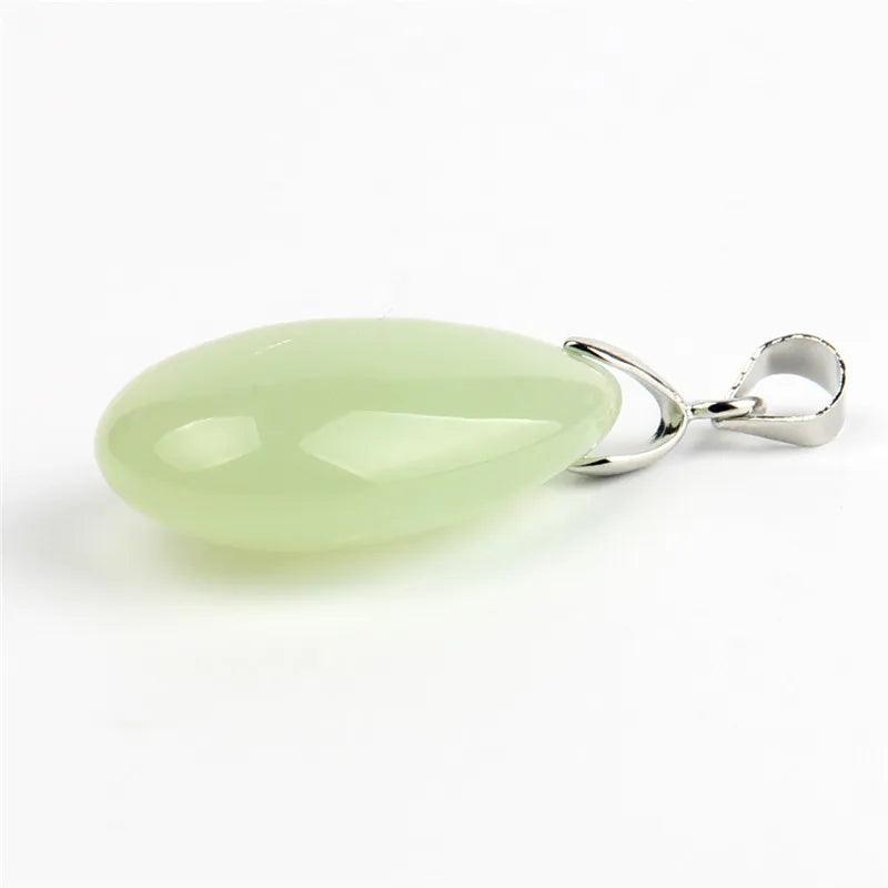Assorted Natural Stone Water Drop Pendants Pendulum Crystal Fluorite Opalite obsidian Chakra Healing Reiki Beads