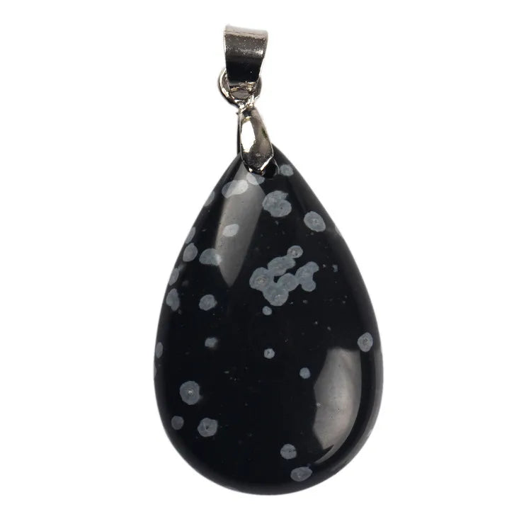 Assorted Natural Stone Water Drop Pendants Pendulum Crystal Fluorite Opalite obsidian Chakra Healing Reiki Beads