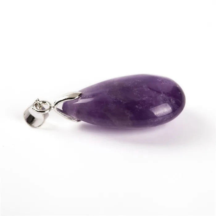 Assorted Natural Stone Water Drop Pendants Pendulum Crystal Fluorite Opalite obsidian Chakra Healing Reiki Beads