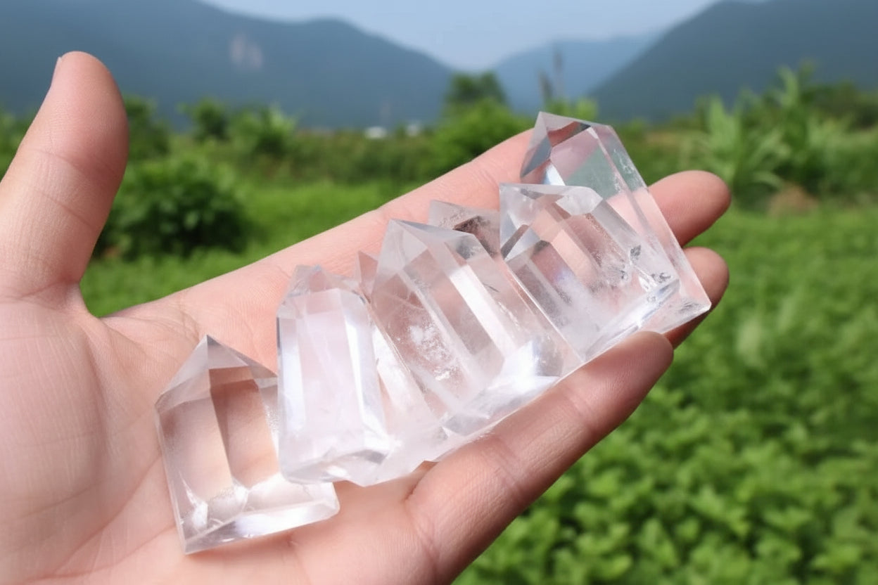 6Pcs Large Clear Lemurian Seed Quartz Natural Point Crystal Rough Healing