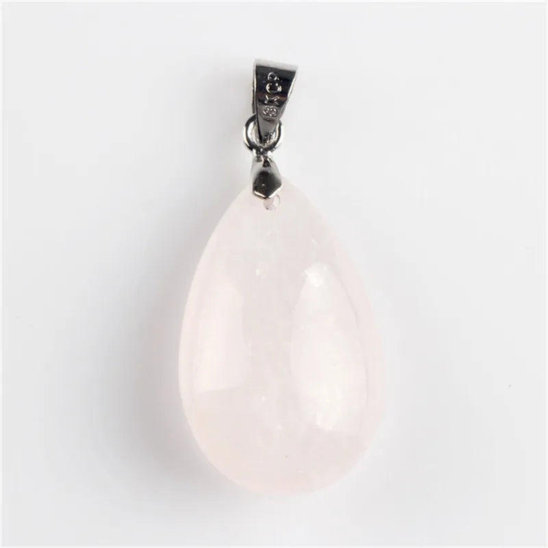 Assorted Natural Stone Water Drop Pendants Pendulum Crystal Fluorite Opalite obsidian Chakra Healing Reiki Beads