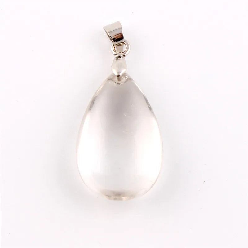 Assorted Natural Stone Water Drop Pendants Pendulum Crystal Fluorite Opalite obsidian Chakra Healing Reiki Beads