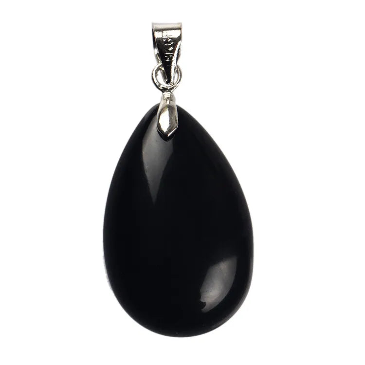 Assorted Natural Stone Water Drop Pendants Pendulum Crystal Fluorite Opalite obsidian Chakra Healing Reiki Beads