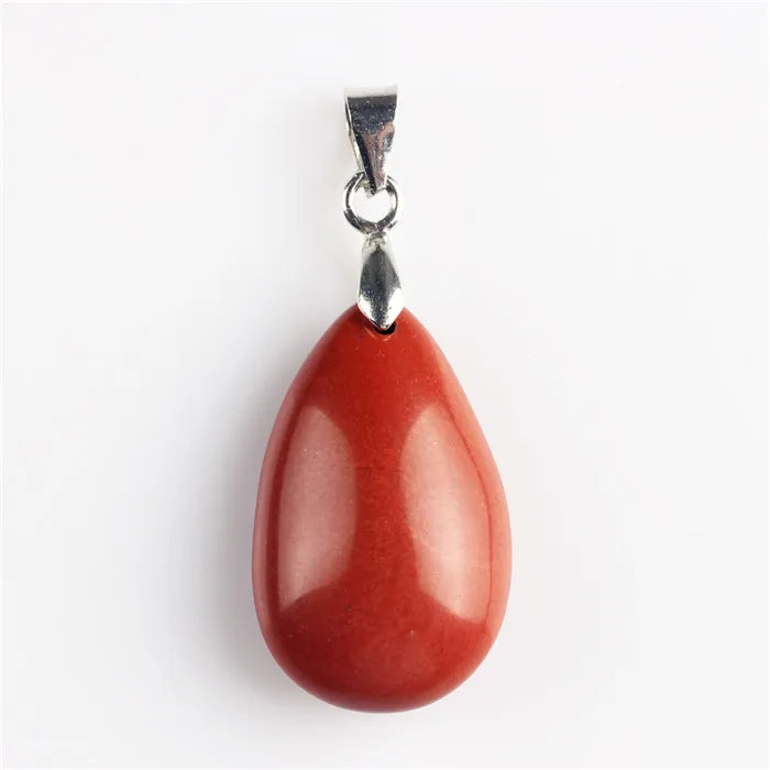 Assorted Natural Stone Water Drop Pendants Pendulum Crystal Fluorite Opalite obsidian Chakra Healing Reiki Beads