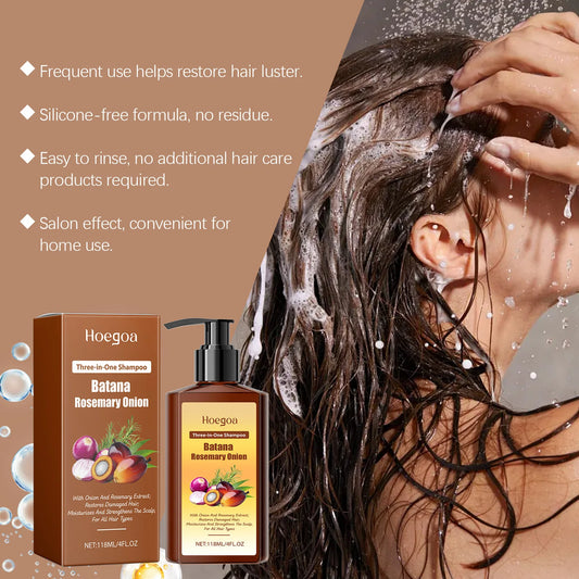 3in1 Batana Rosemary Shampoo Hair Growth Anti Loss Soothing Scalp Deep Cleansing Strengthen Hair Root Repair Nourishing Shampoo