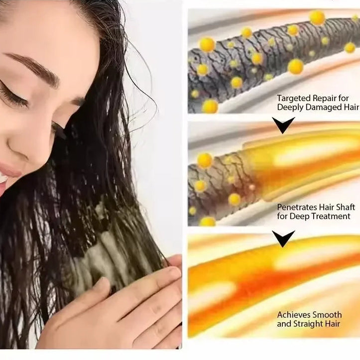 Magical Coconut oil Hair Mask Instant Repair Soft Smooth Shiny Moisturize Nourishing Hair Care Treatment for Damaged Frizzy Hair